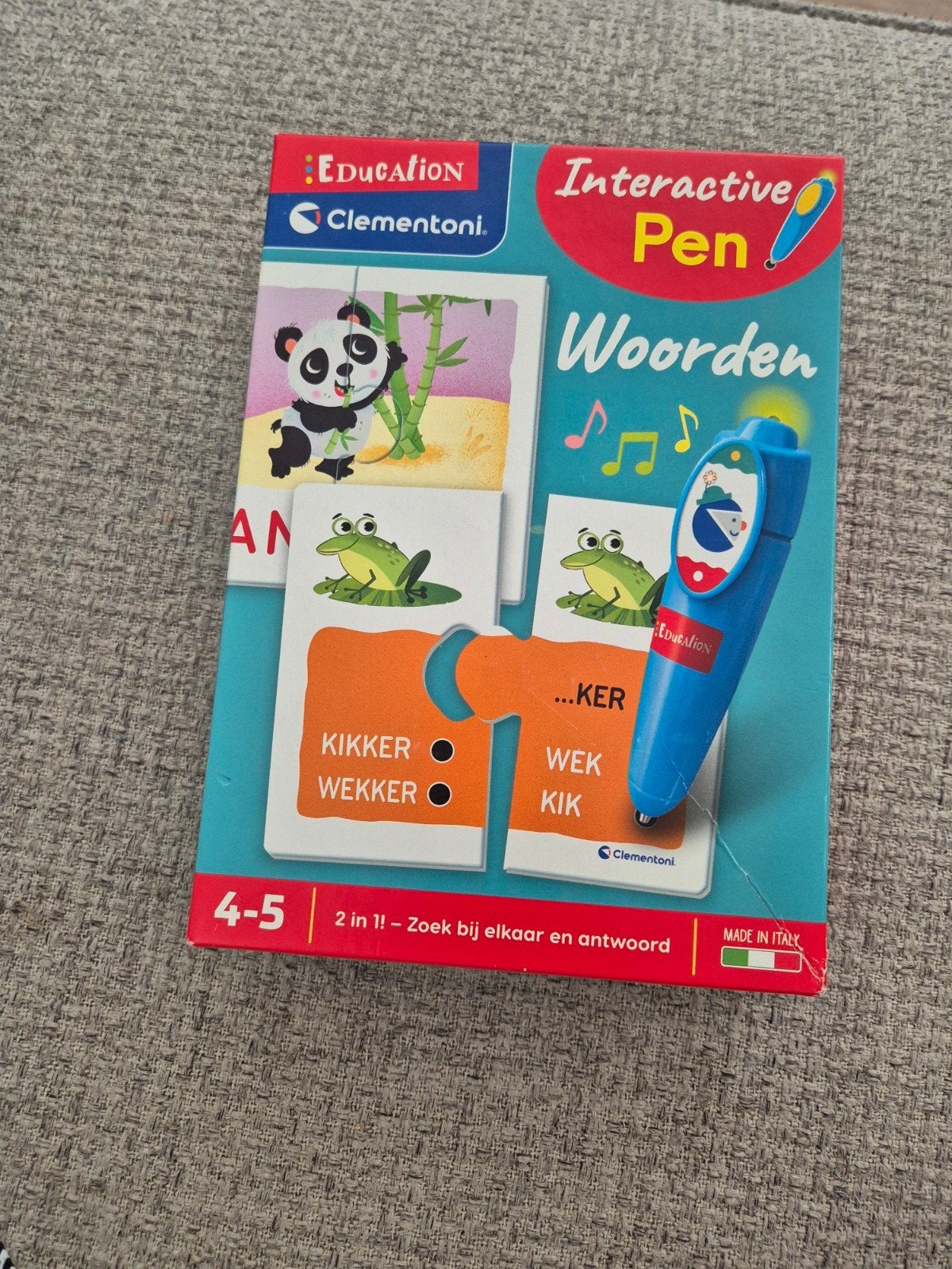 Clementoni Interactive Pen Woorden 4-5 jaar, Ophalen of Verzenden, Zo goed als nieuw, Taal en Lezen, Met geluid