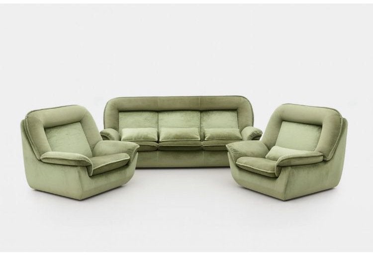 Retro bankstel Nordika, jaren '70, mintgroen, Tsjechoslowaki, Huis en Inrichting, Kunststof, Gebruikt, Driepersoons, 75 tot 100 cm