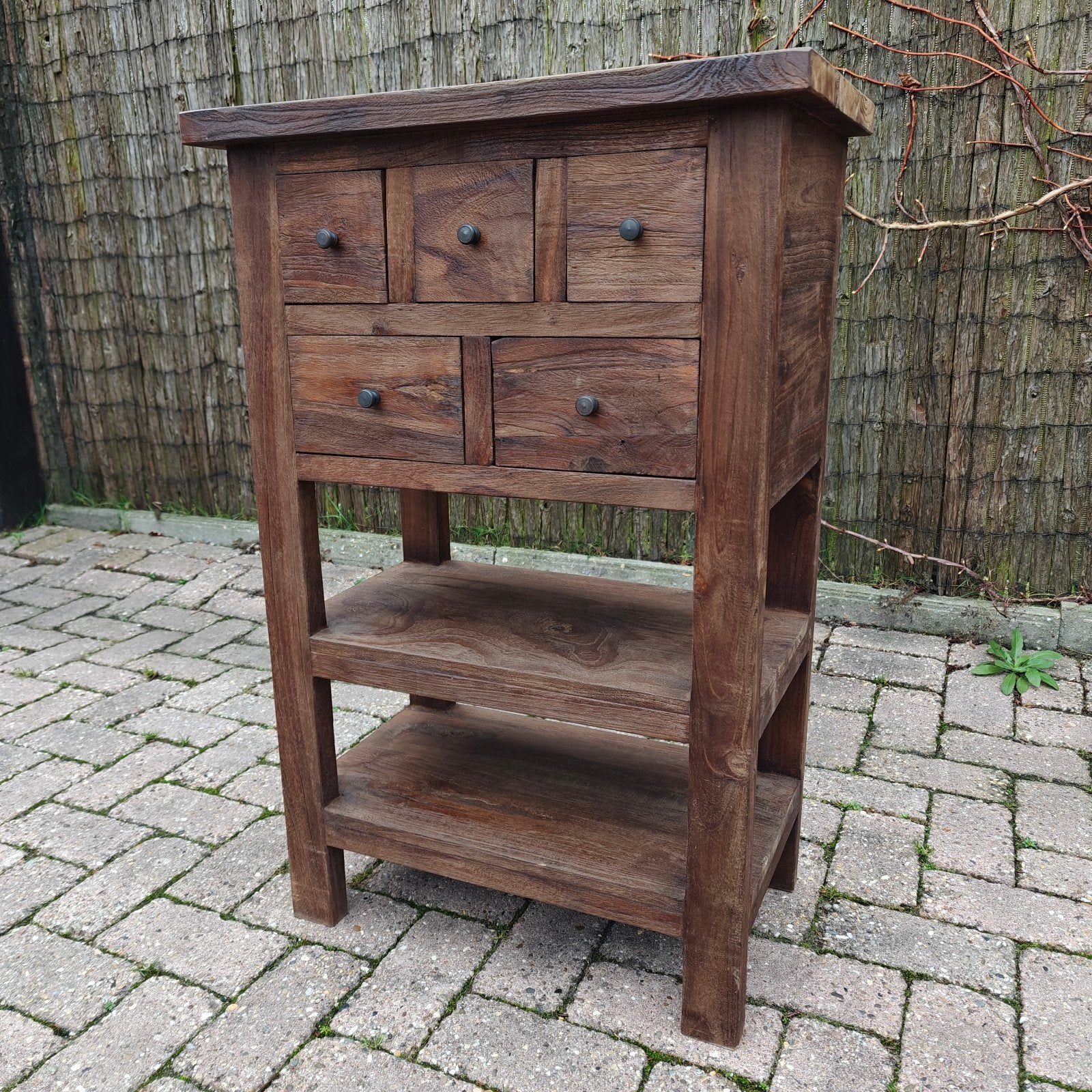 Prachtig teakhouten halkastje NIEUW, Ophalen, 1 of 2 laden, 50 tot 100 cm, Minder dan 100 cm
