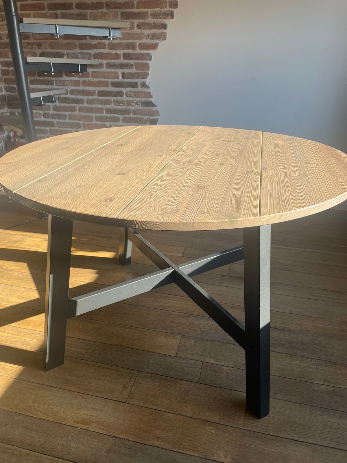 Ronde houten eettafel 120 cm, Huis en Inrichting, Tafels | Eettafels, Ophalen, Gebruikt, 100 tot 150 cm, Rond