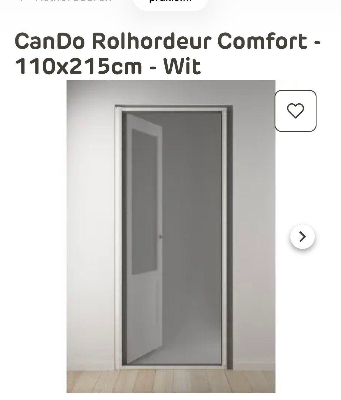 Nieuwe CanDo Rolhordeur Comfort - 110x215cm - Wit, 215 cm of meer, Hordeur, Nieuw, Ophalen