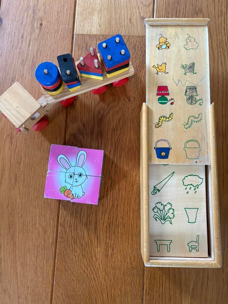 Houten speelgoed, Ophalen, Gebruikt