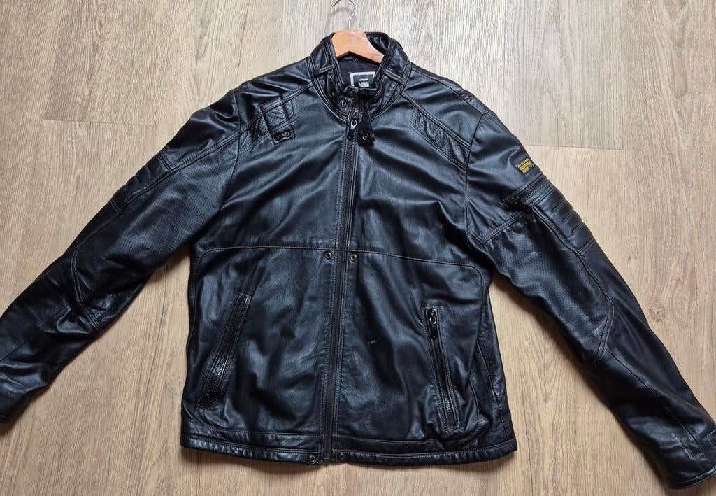 Leren herenjack G-Star RAW bikerjack XL zwart, Kleding | Heren, Ophalen of Verzenden, Maat 56/58 (XL), Zwart, G-Star Raw