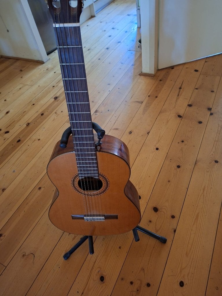 Klassieke Spaanse gitaar met koffer en standaard, Ophalen, Gebruikt, Klassieke of Spaanse gitaar, Met koffer