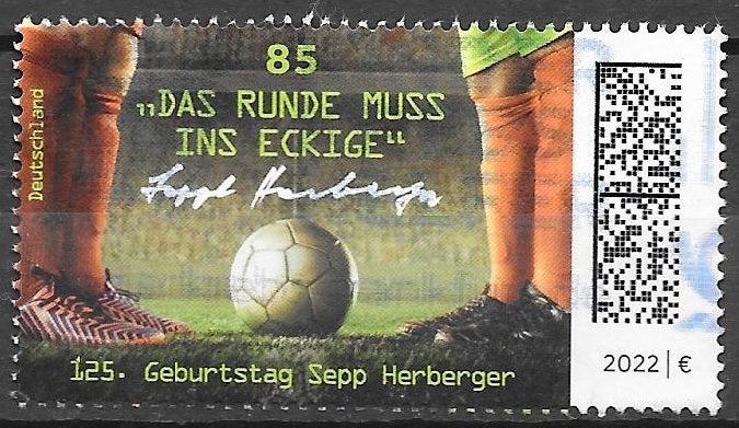 Duitsland: Mi. 3675 uit 2022  voetbal, Ophalen of Verzenden, 1990 tot heden, Gestempeld