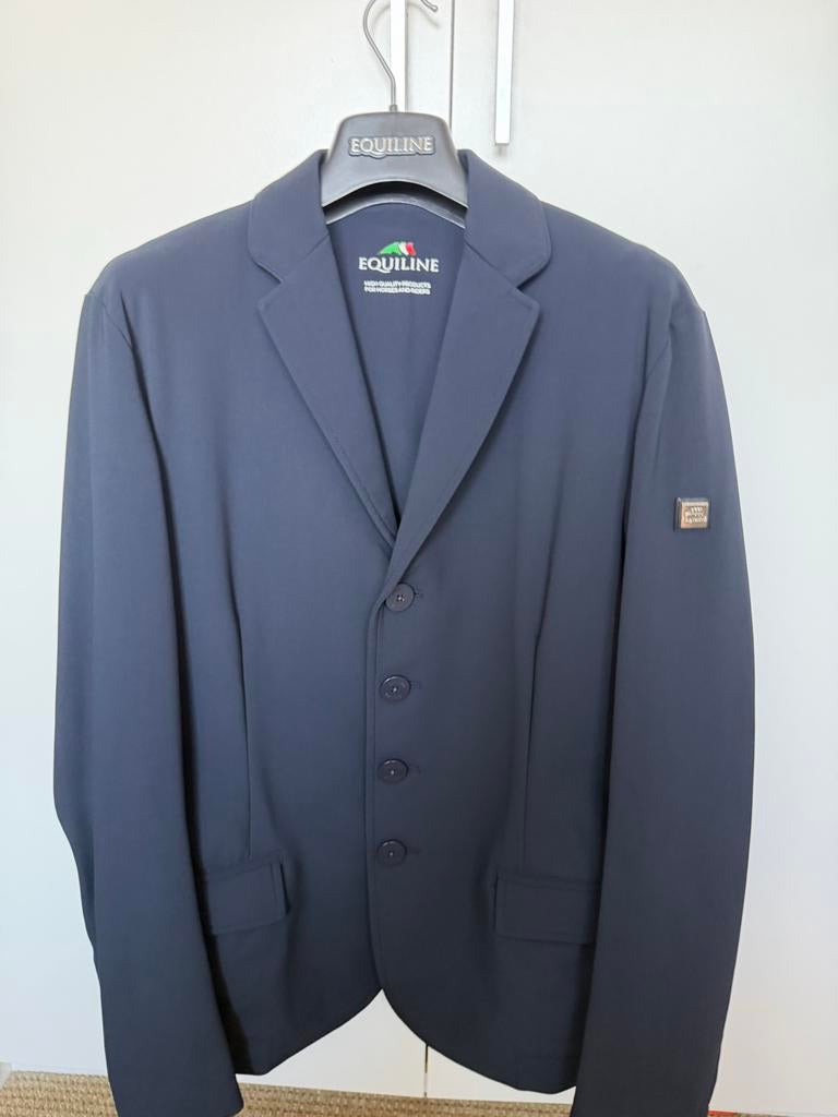 Mooi donkerblauw wedstrijdjasje van equiline, paardrijden!, Ophalen of Verzenden, Zo goed als nieuw, Dressuur, Bovenkleding