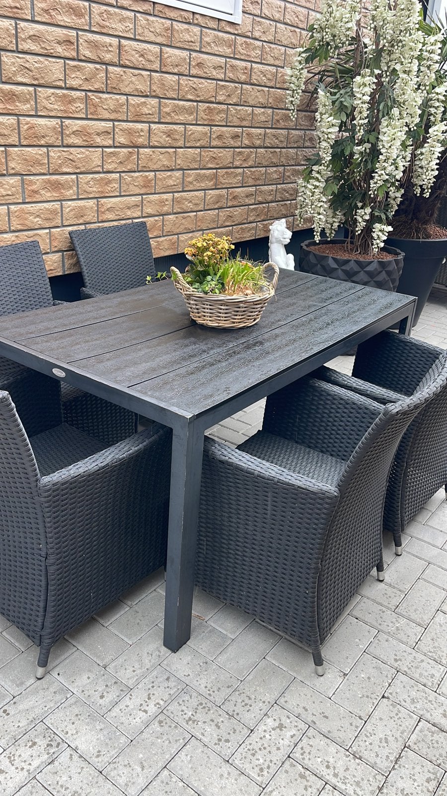 Tuintafel met 5stoelen, Tuin en Terras, Ophalen of Verzenden, Zo goed als nieuw