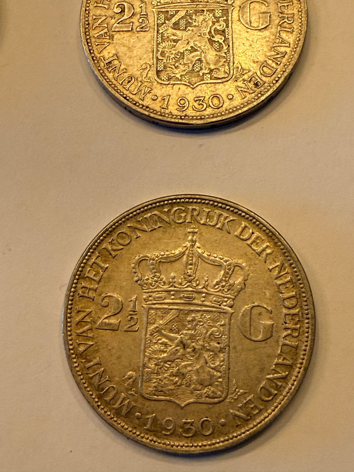 Zilveren 2½ Gulden Munt 1930 Koningin Wilhelmina, Ophalen, Zilver, Koningin Wilhelmina, Losse munt