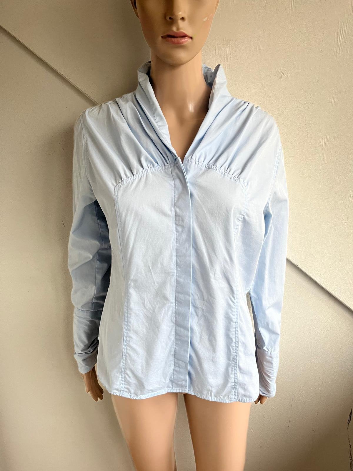 René van der Wijck blouse maat 40 lichtblauw, Kleding | Dames, Ophalen of Verzenden, Zo goed als nieuw, Maat 38/40 (M), Blauw
