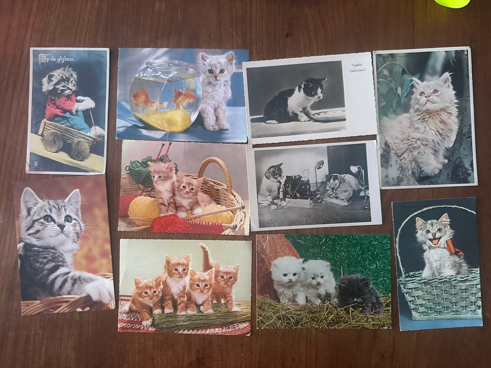 Collectie van 11 Vintage Katten Ansichtkaarten, Ophalen of Verzenden, 1940 tot 1960, Gelopen, Gelderland