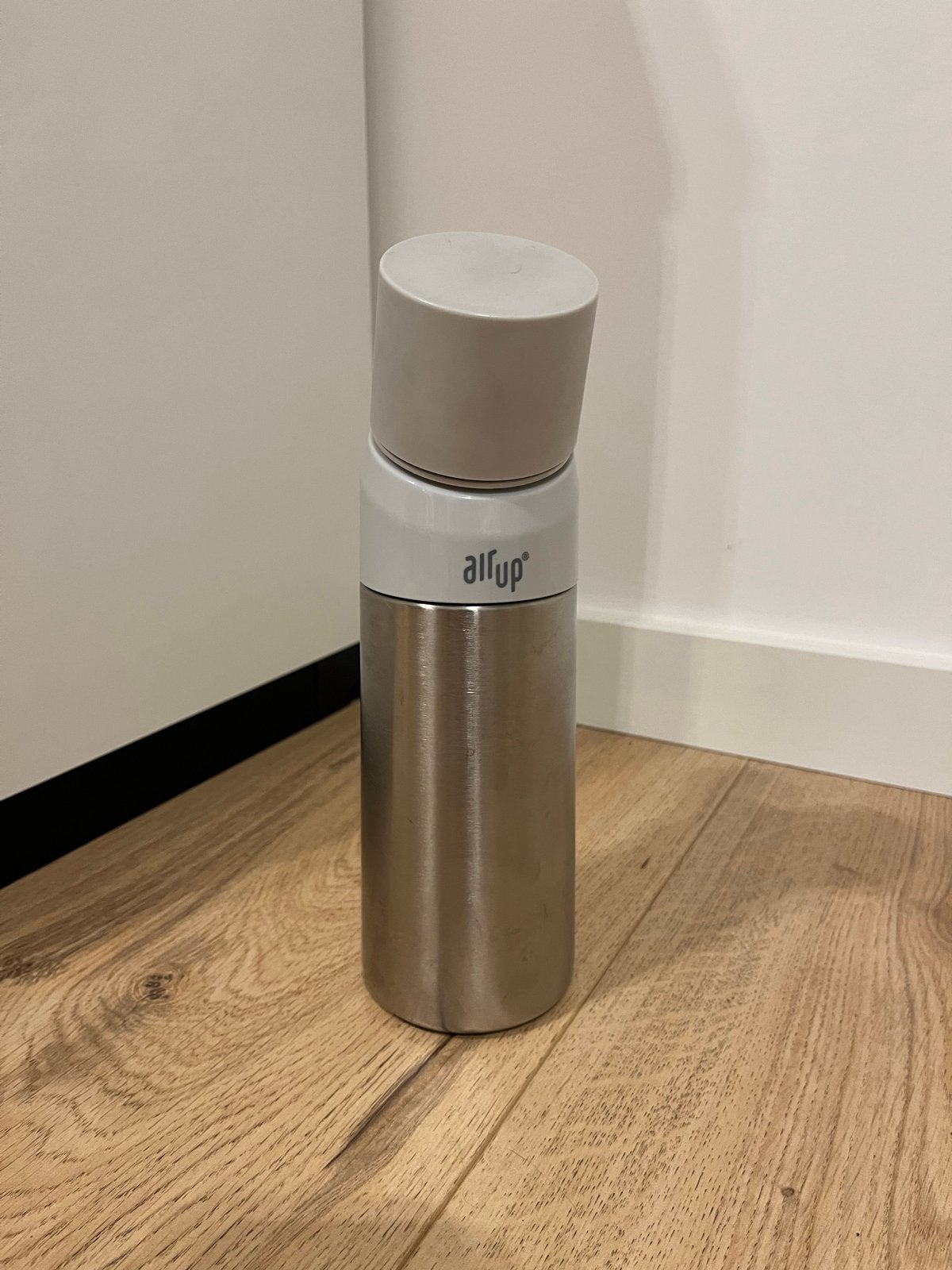 Air Up Thermosfles 480 ml – Grijs/Lichtgroen, 480 ml, Met handvat, Ophalen of Verzenden, Zo goed als nieuw