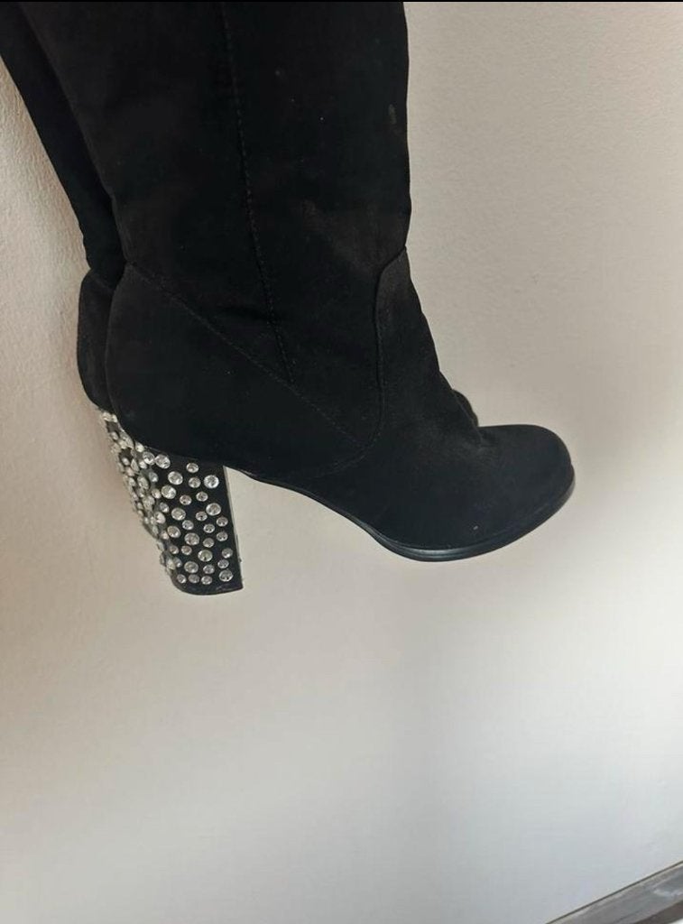 Dames laarzen lang maat 38, Kleding | Dames, Ophalen of Verzenden, Zo goed als nieuw, Zwart, Hoge laarzen