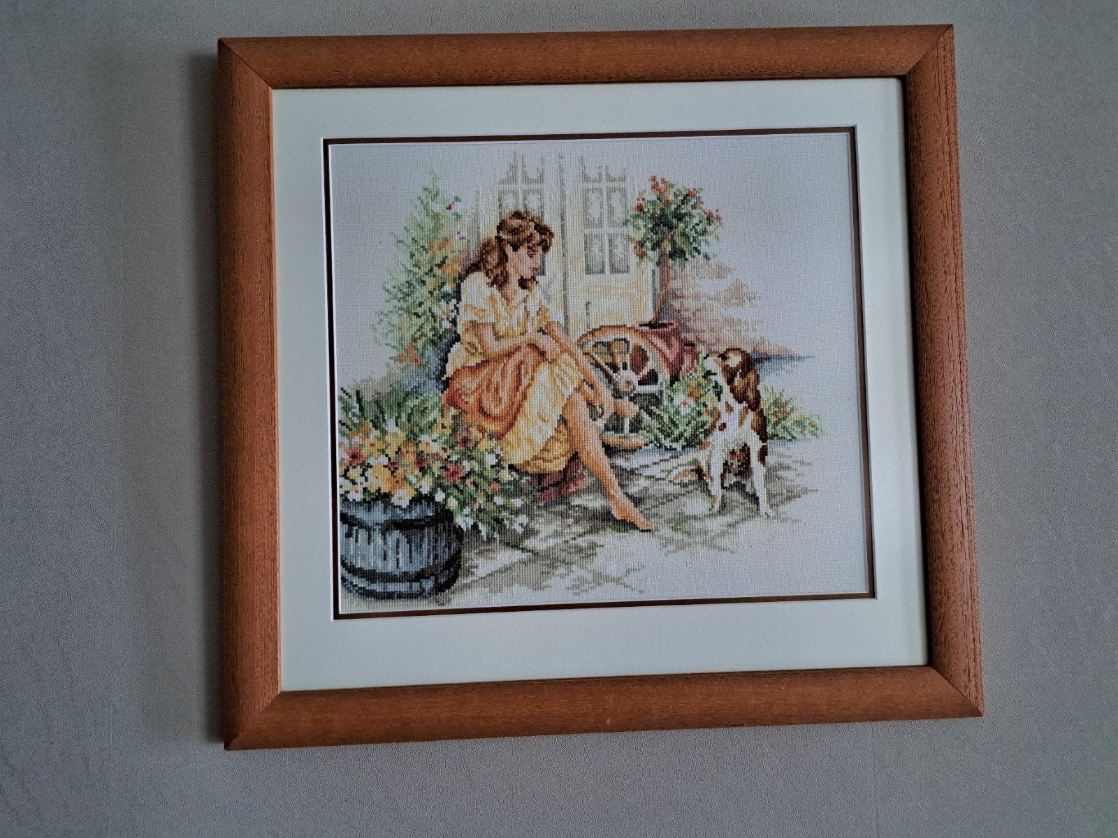 Prachtig geborduurd schilderij, Huis en Inrichting, Woonaccessoires | Schilderijen, Tekeningen en Foto's, Minder dan 50 cm, Nieuw