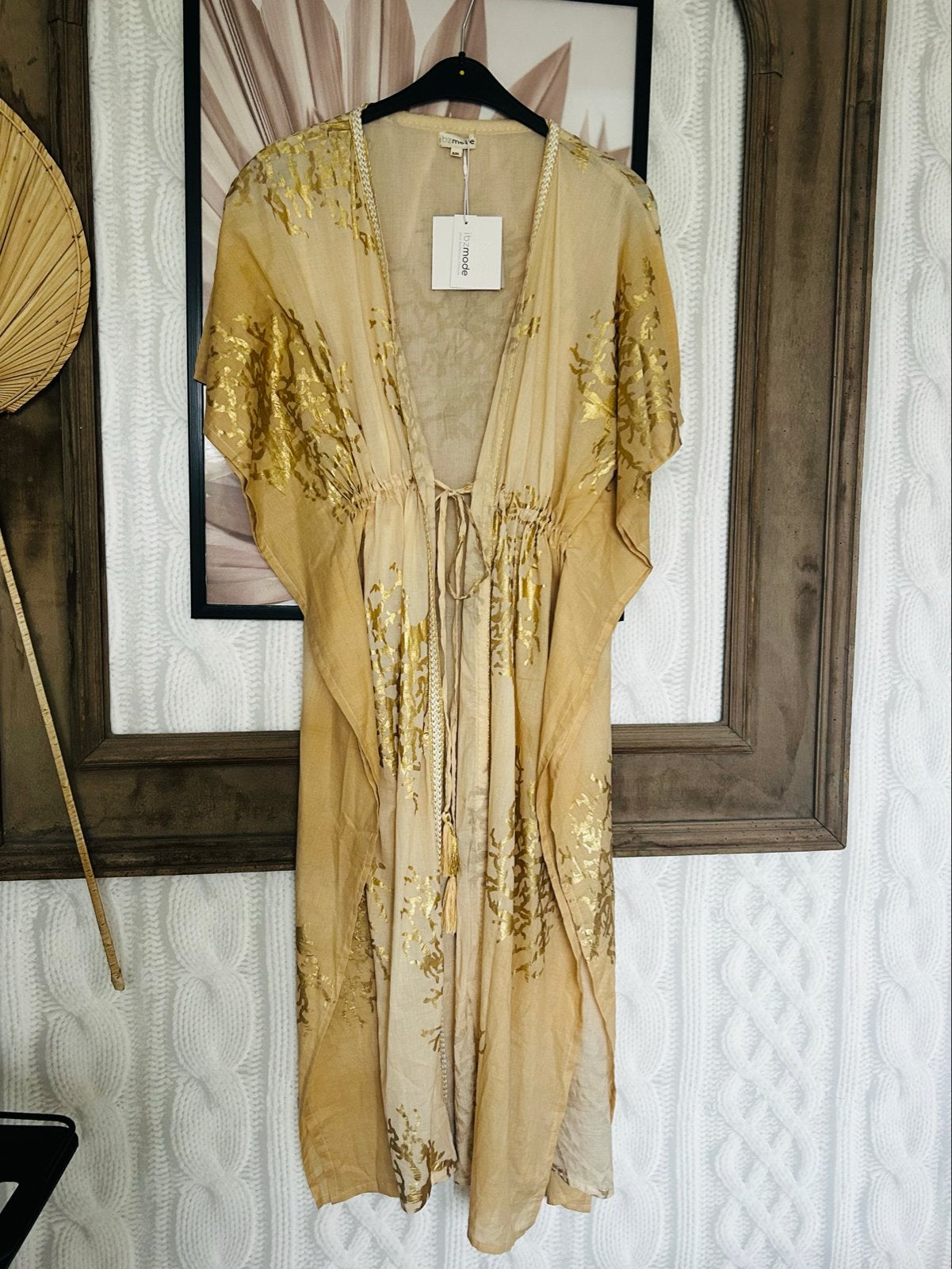 Ibz Mode Kaftan XL/XXL Beige/Goud Nieuw, Kleding | Dames, Overige Dameskleding, Ophalen of Verzenden, Nieuw