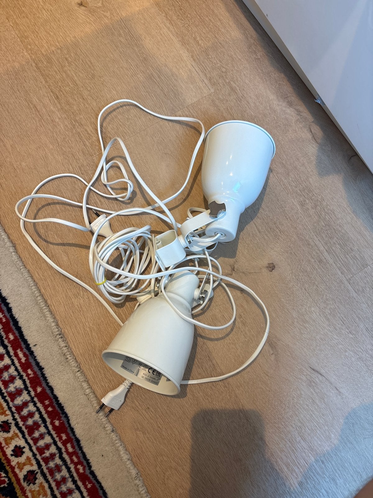2x Witte lampen / nachtlampjes, Wit, Overige merken, E27 (groot), Zo goed als nieuw