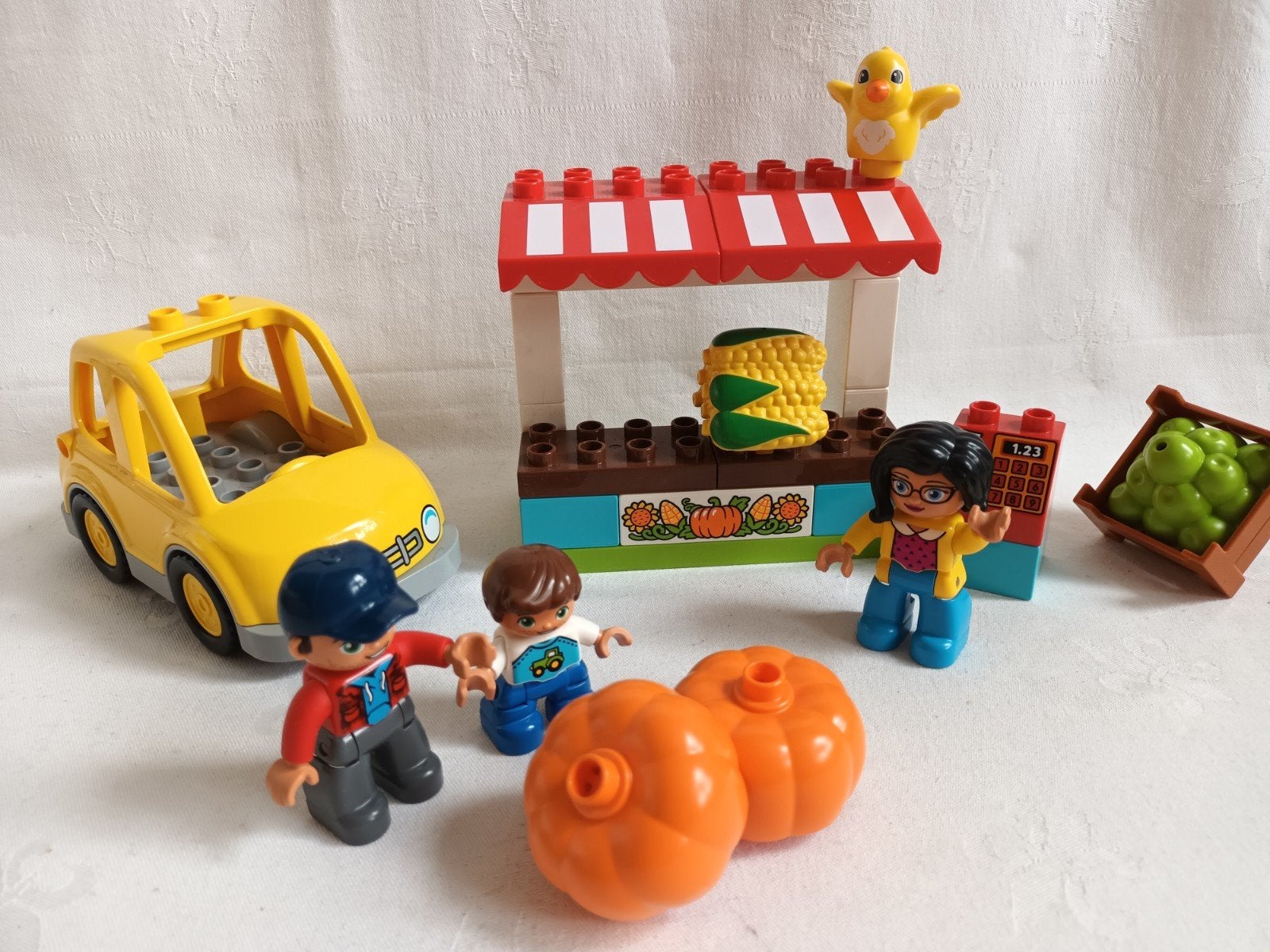 Duplo set 10867 Boerenmarkt groentekraam met auto, Ophalen of Verzenden, Zo goed als nieuw, Duplo, Complete set
