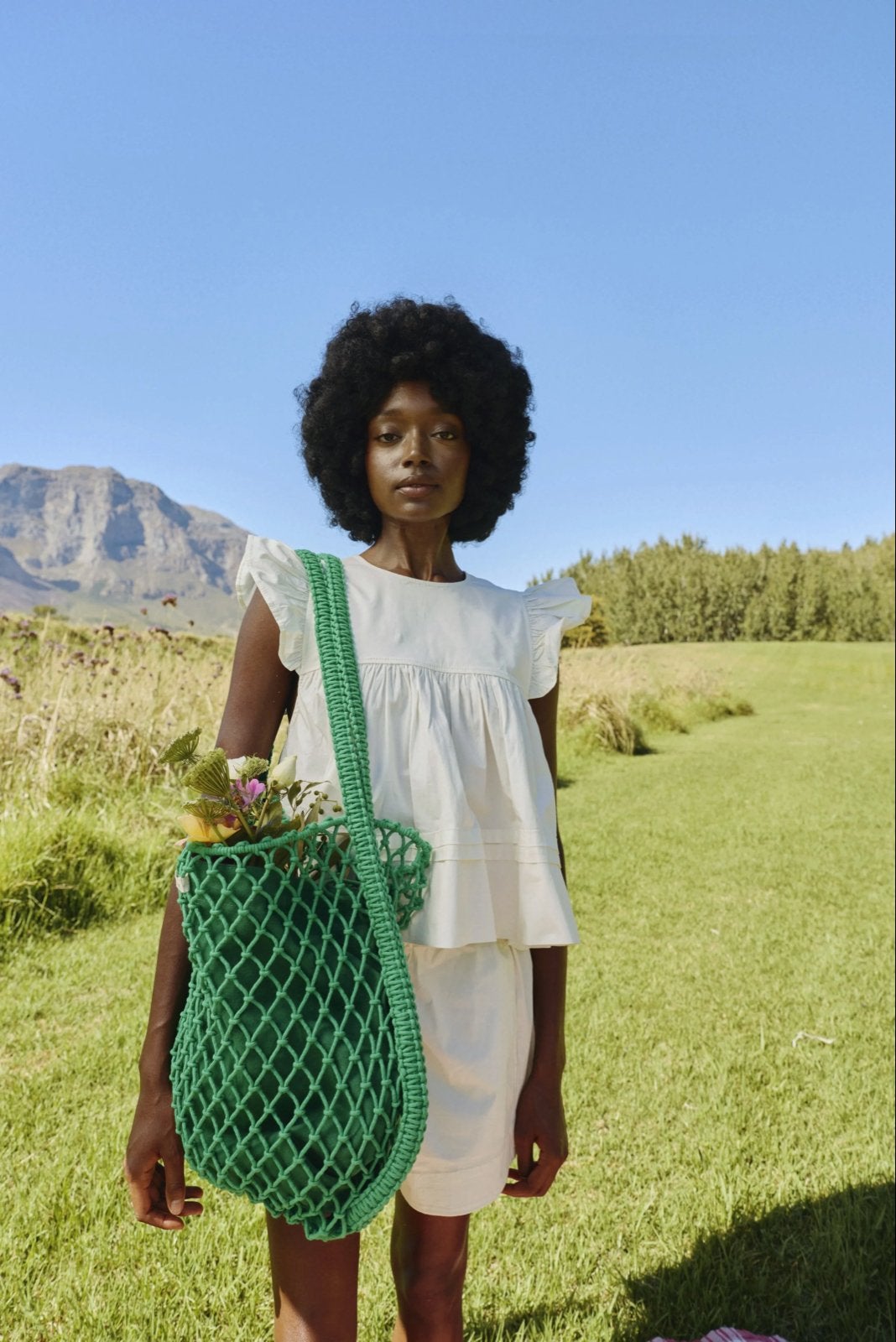 Studio Noos Groene Macramé Bag + Dubbelzijdige Insert -NIEUW, Sieraden, Tassen en Uiterlijk, Ophalen of Verzenden, Nieuw, Groen
