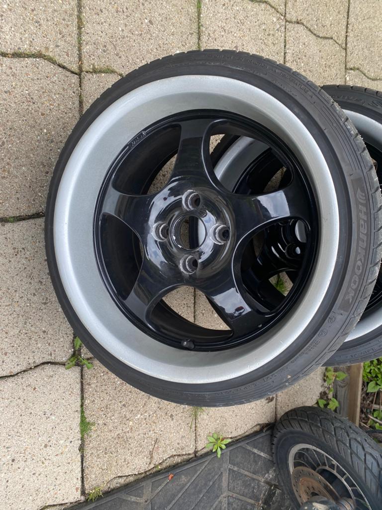 Borbet T Cup velgen 4x100 9J zo goed als nieuwe zomerbanden, Auto-onderdelen, Banden en Velgen, Ophalen, Gebruikt, Velg(en), 17 inch