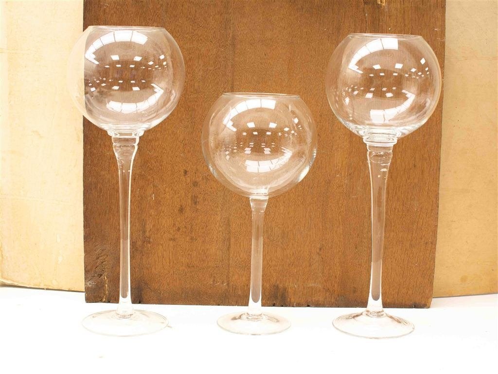 3 grote wijnglazen 3809, Ophalen of Verzenden, Gebruikt, Overige materialen, Kandelaar
