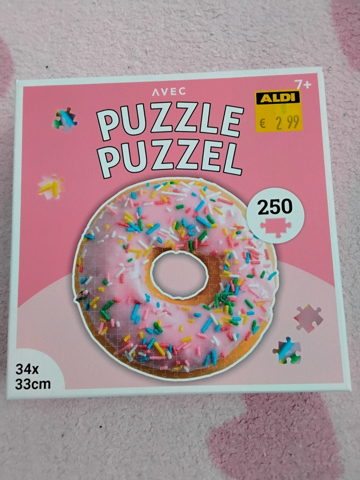 Leuke Donut Legpuzzel 250 Stukjes - Nieuw in Doos, Ophalen, Minder dan 500 stukjes, Nieuw, Legpuzzel