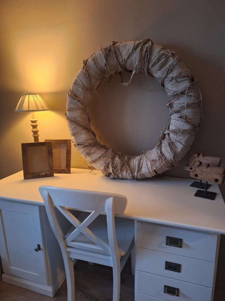 Decoratieve Juten Krans - Rustieke Wanddecoratie, Huis en Inrichting, Woonaccessoires | Kransen, Ophalen, Zo goed als nieuw