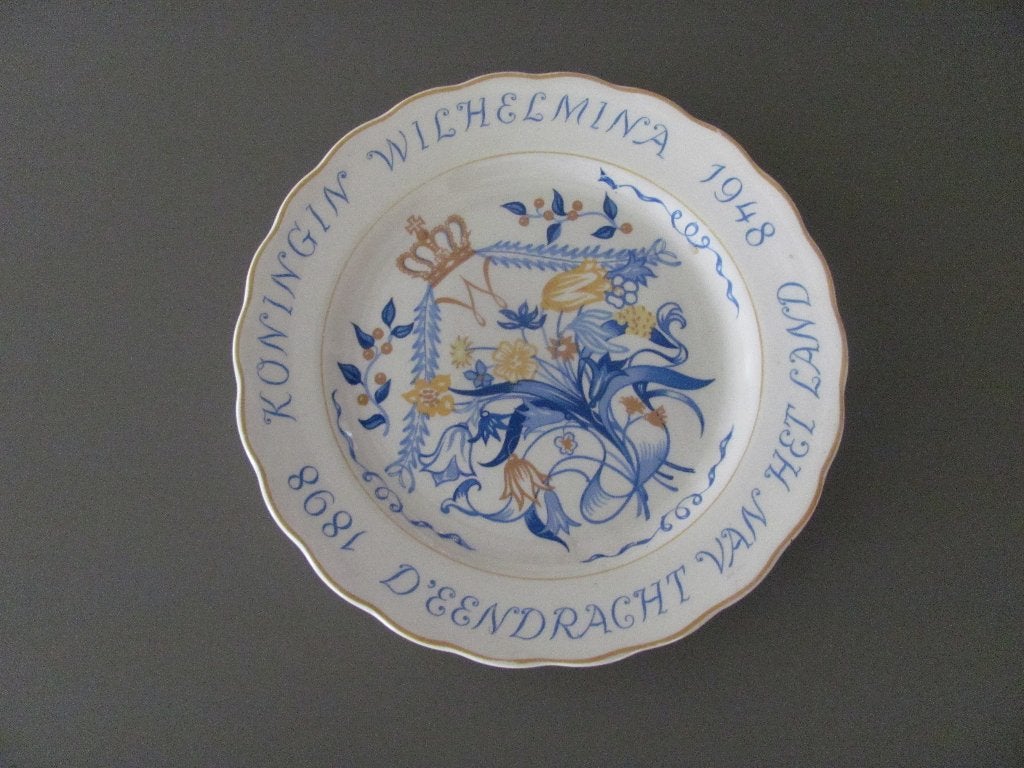 Wandbord - Wilhelmina 1898-1948 - Gouda, Ophalen of Verzenden