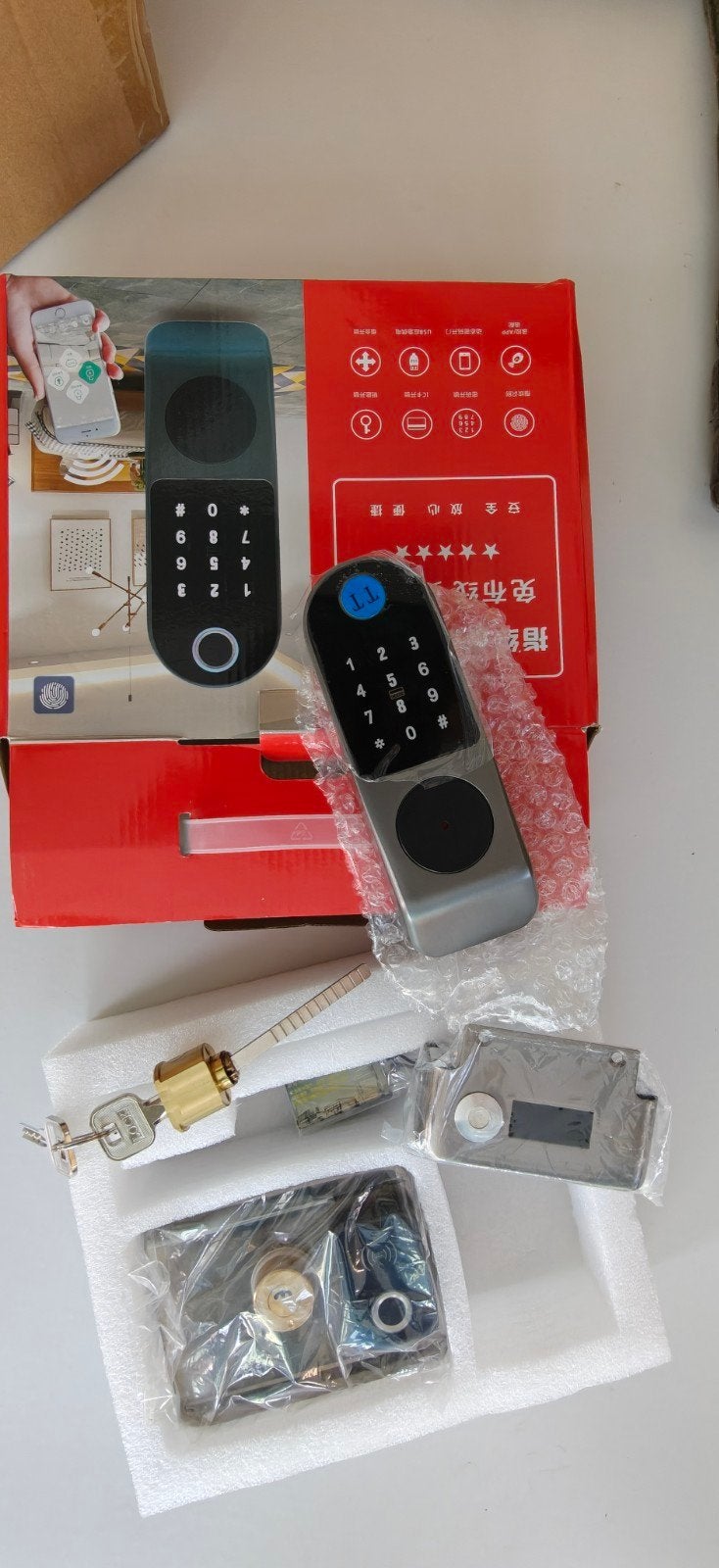 Slim deurslot met code en vingerafdruk, Ophalen of Verzenden, Nieuw, Overige materialen, Slot