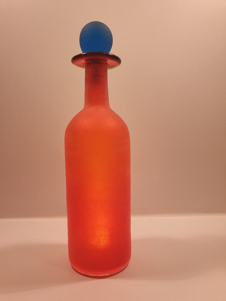 Franco Moretti Murano Scavo glazen fles met stopper, Ophalen of Verzenden