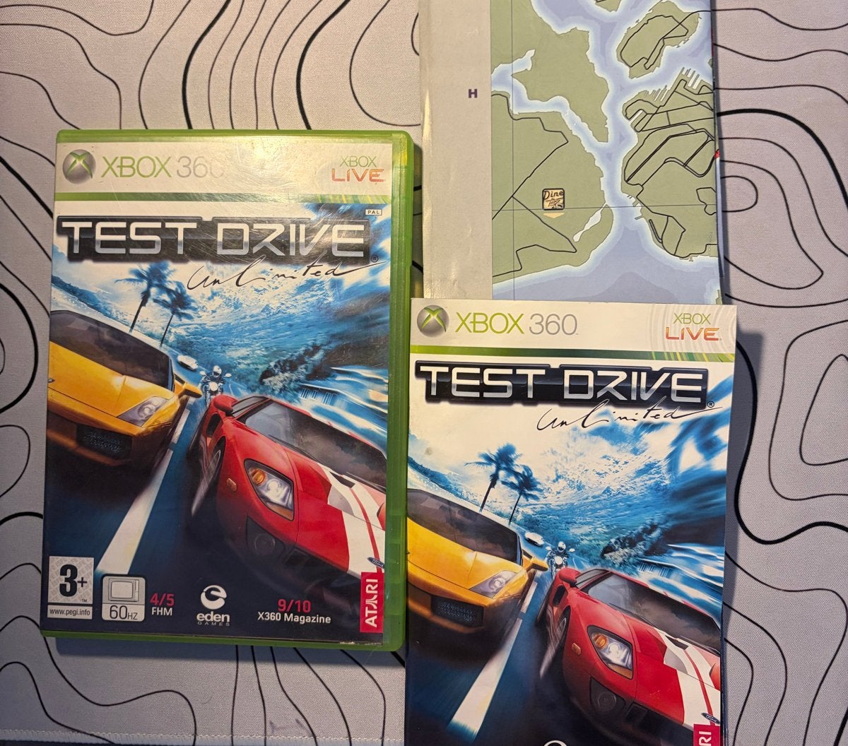 Xbox 360 Test Drive Unlimited met kaart, Online, Gebruikt, 1 speler, Racen en Vliegen