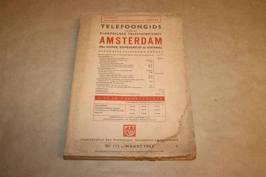 Telefoongids voor Amsterdam - 1963, Ophalen of Verzenden, Gelezen