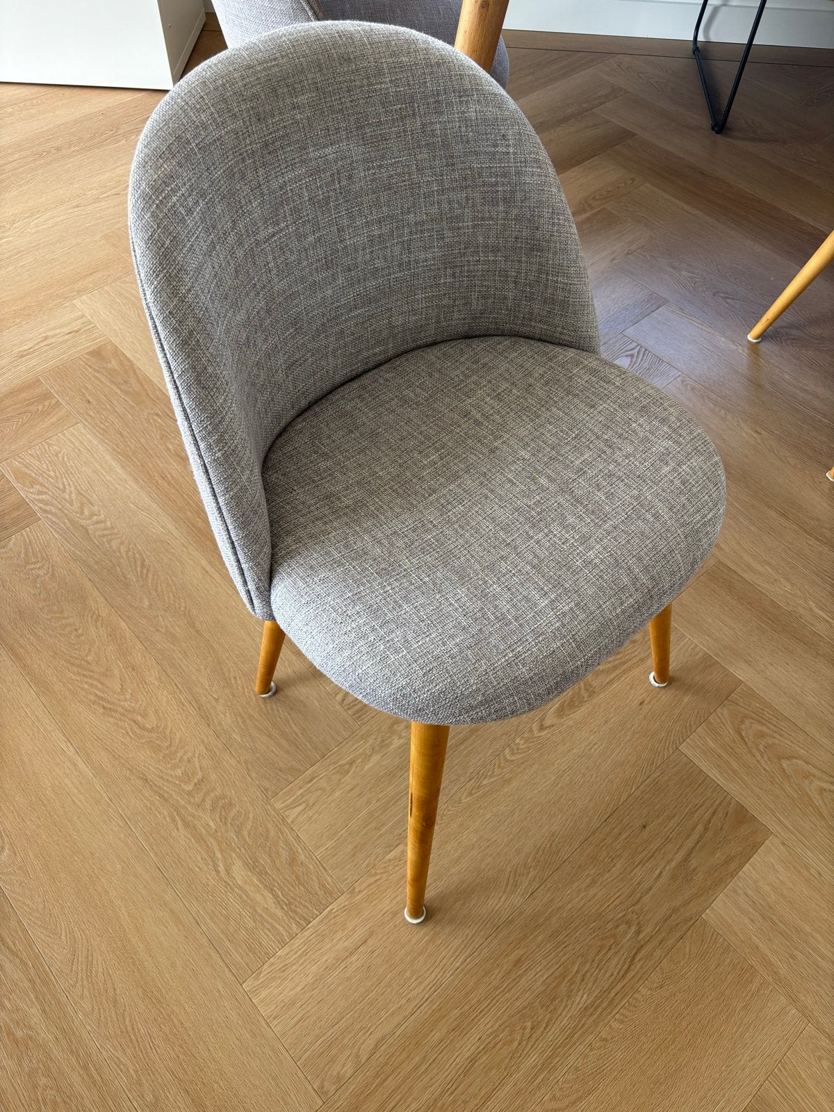 Eetkamer set: tafel, 4 stoelen, bank, Ophalen, Gebruikt, Twee, Grijs