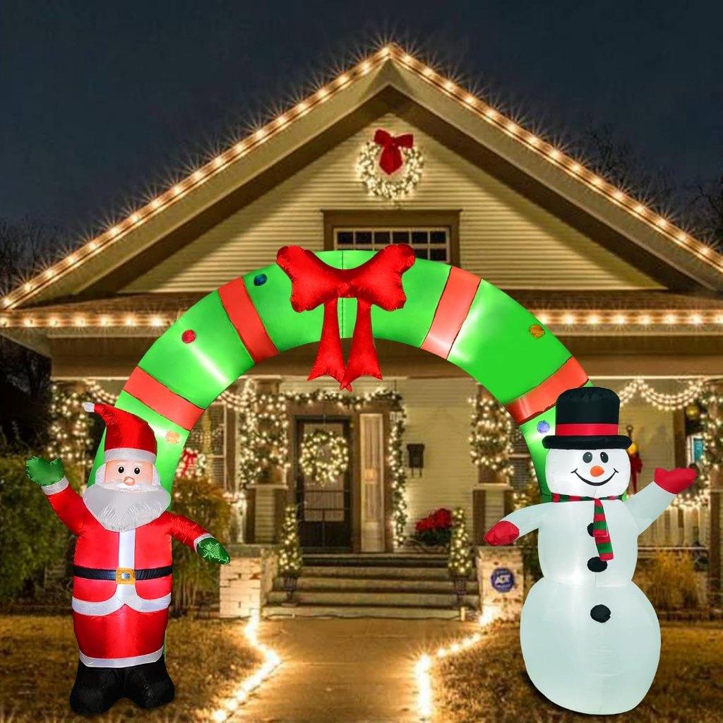 Opblaasbare Welkomstboog Met kerstman & Sneeuwman Met Led's., Diversen, Kerst, Ophalen of Verzenden, Nieuw