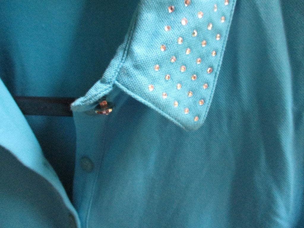 mj/NIEUW! GOLFINO polo/ maat 40/ zeegroen /STRETCH, Maat 38/40 (M), Overige kleuren, Nieuw, Korte mouw
