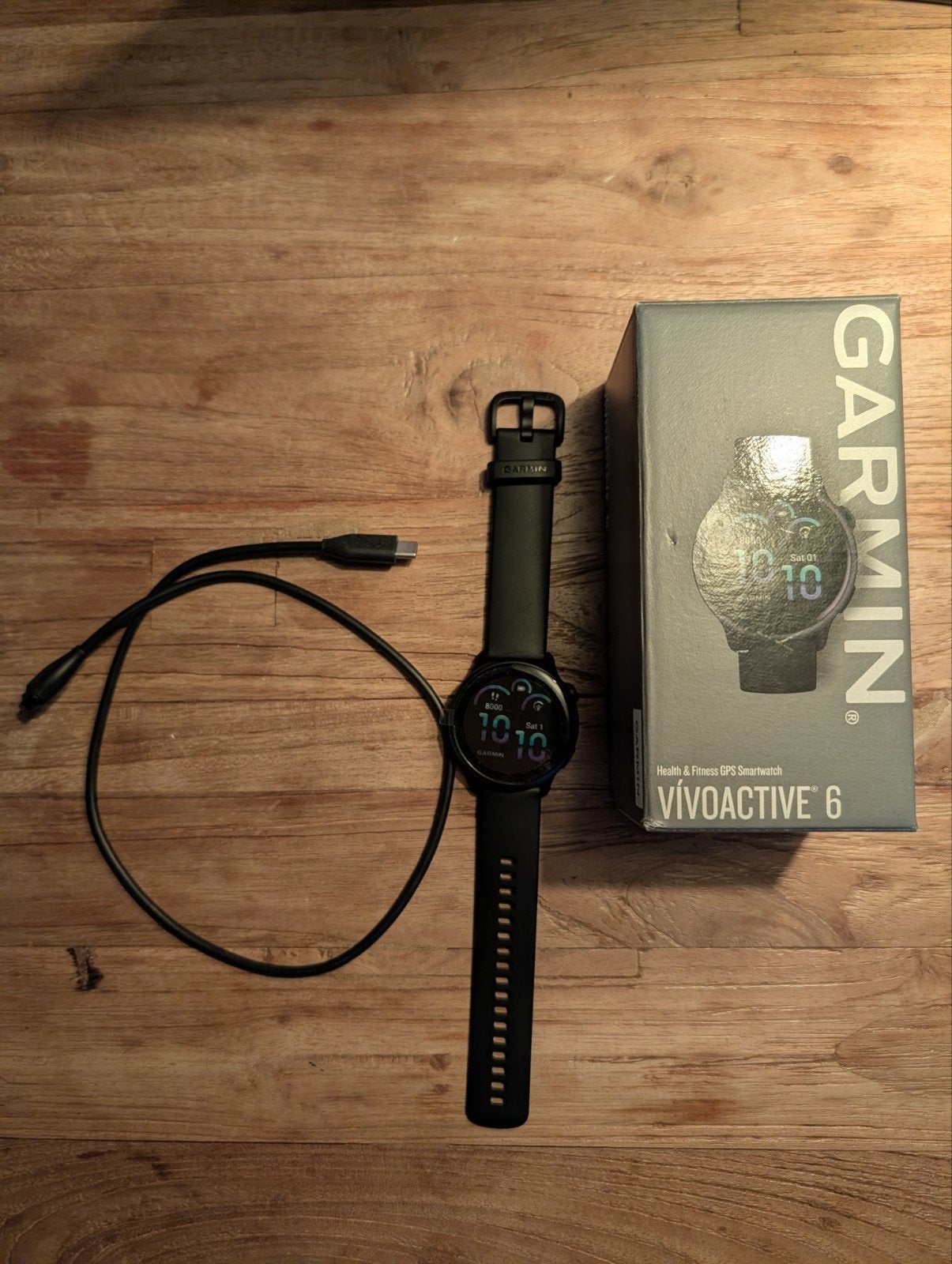 Garmin Vivoactive 6  Smartwatch - Z.g.a.n., Zwart, Garmin, Ophalen of Verzenden, Zo goed als nieuw
