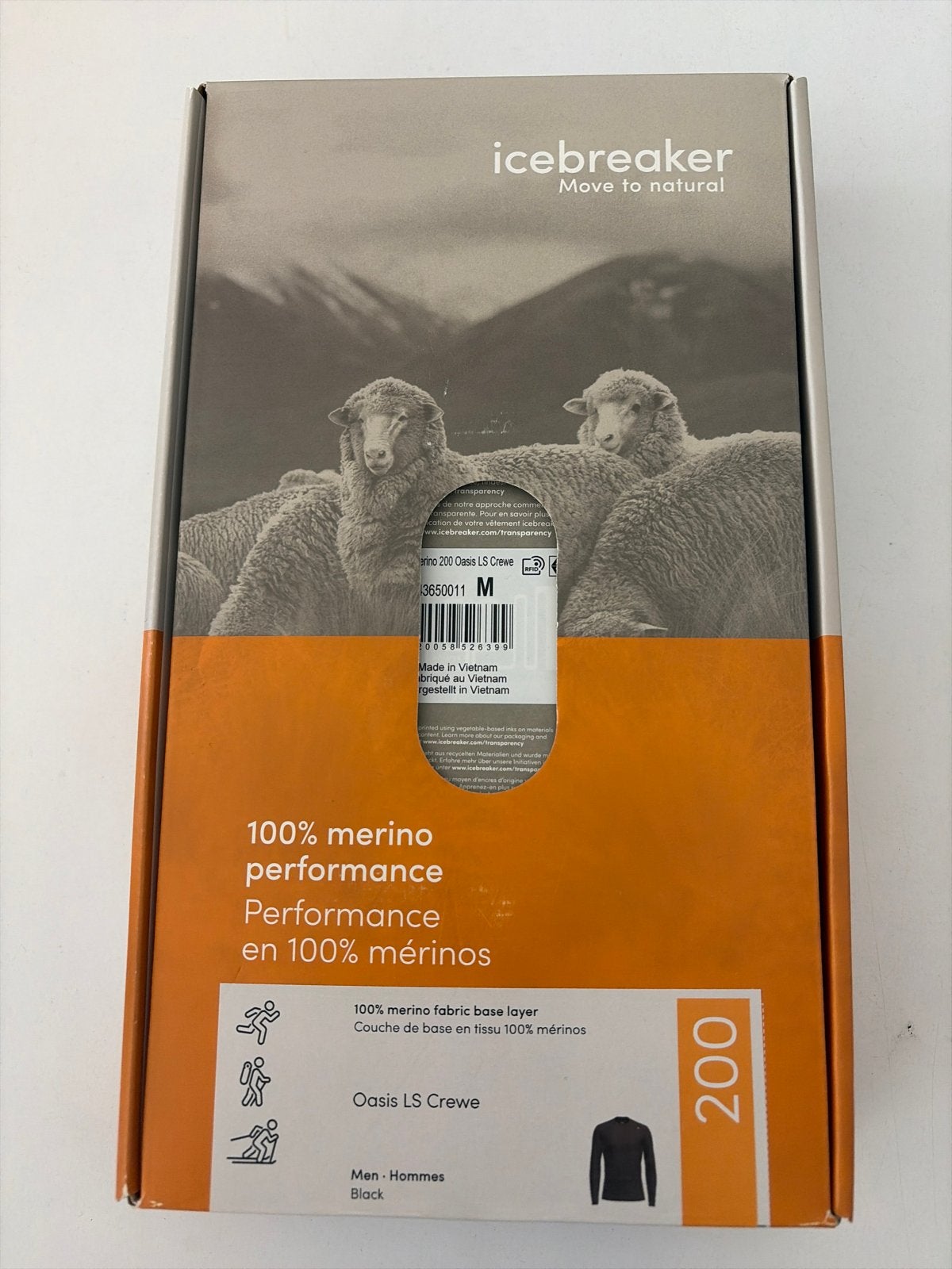 Nieuwe Icebreaker Oasis LS Crewe M 100% Merino Wol, Verzenden, Nieuw