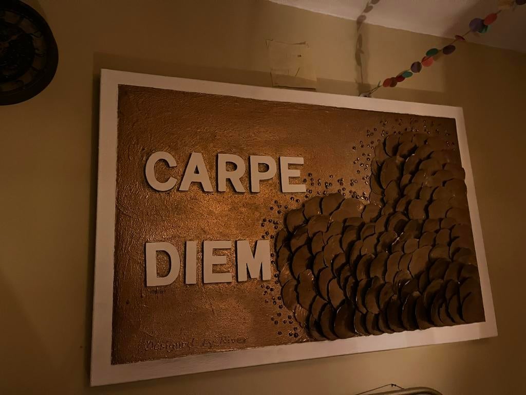 Carpe Diem wanddecoratie - 115x75 cm, Antiek en Kunst, Ophalen of Verzenden