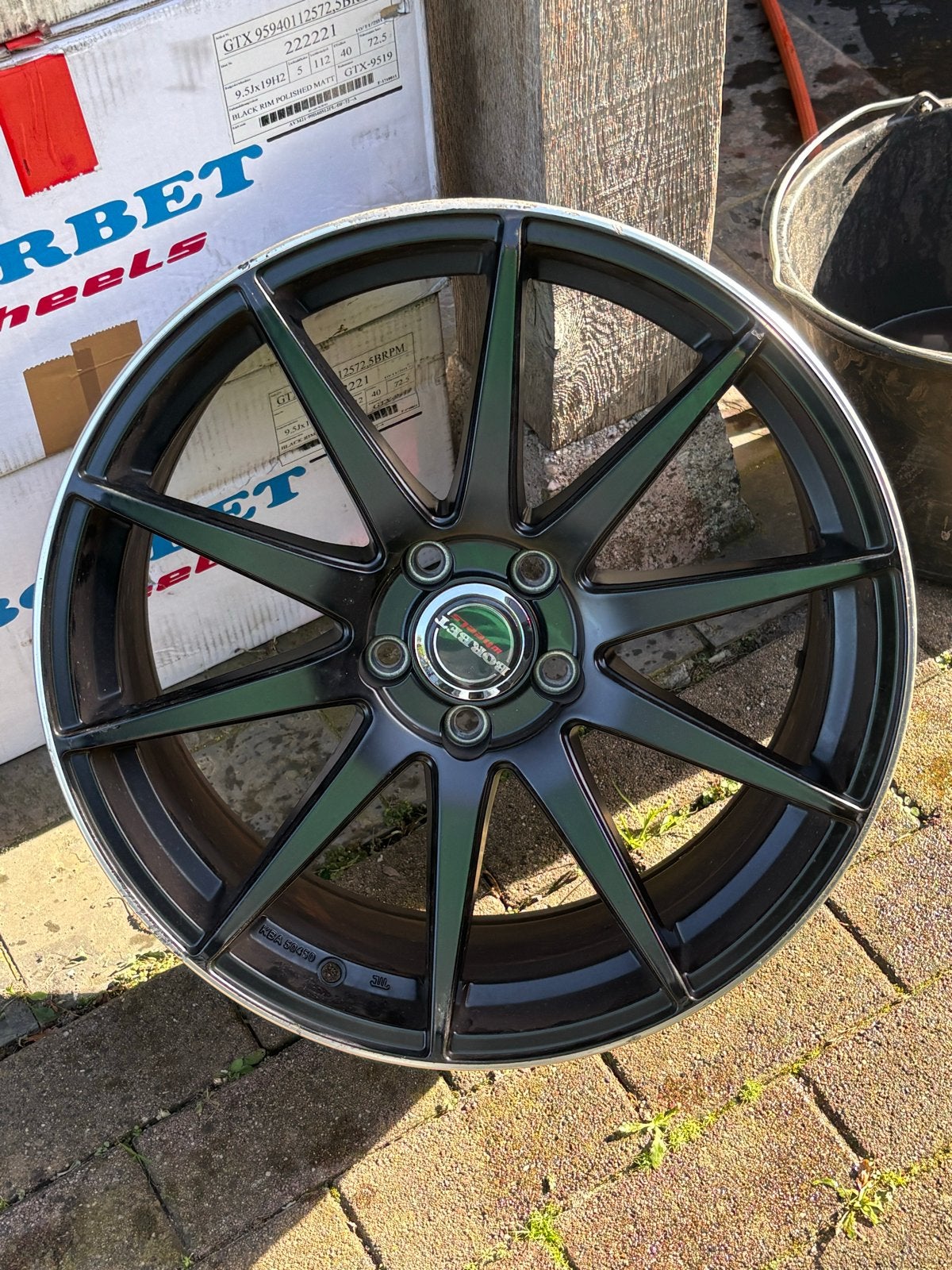 Borbet GTX 19 inch velgen - Zwart met gepolijste rand, Velg(en), Nieuw, Personenwagen, Ophalen