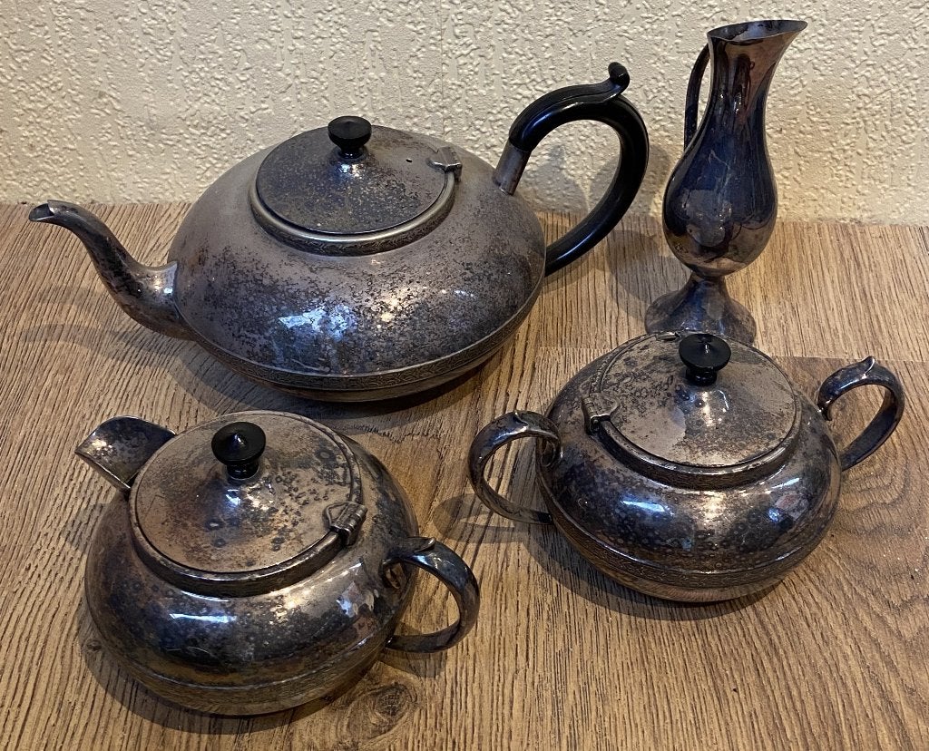 Theeservies - verzilverd - Impherial, Ophalen of Verzenden