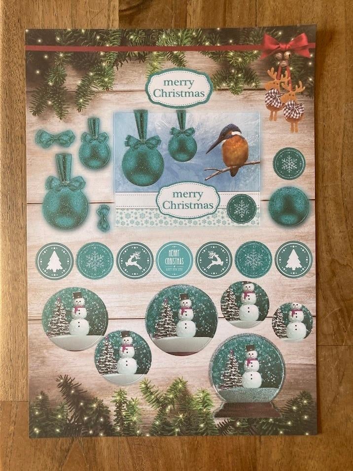 Uitdrukvel Kerst ijsvogeltje sneeuwpop, Ophalen of Verzenden, Nieuw, Kerst, Knipvel