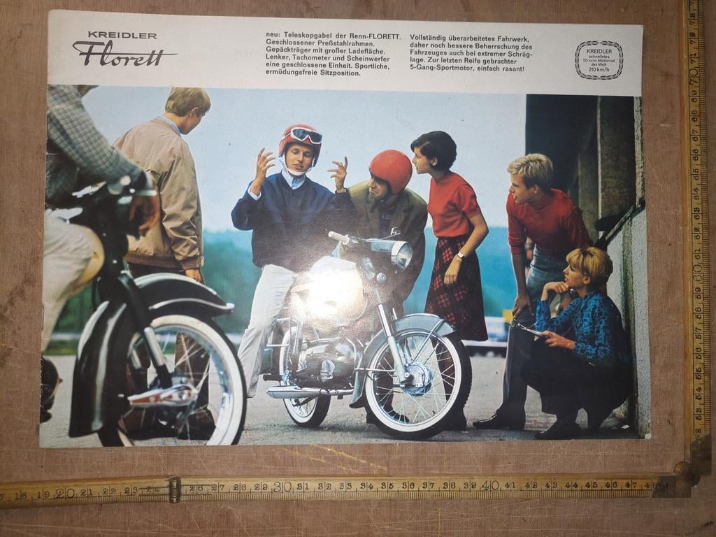 Kreidler Florett reklame folder, Ophalen of Verzenden, Gebruikt