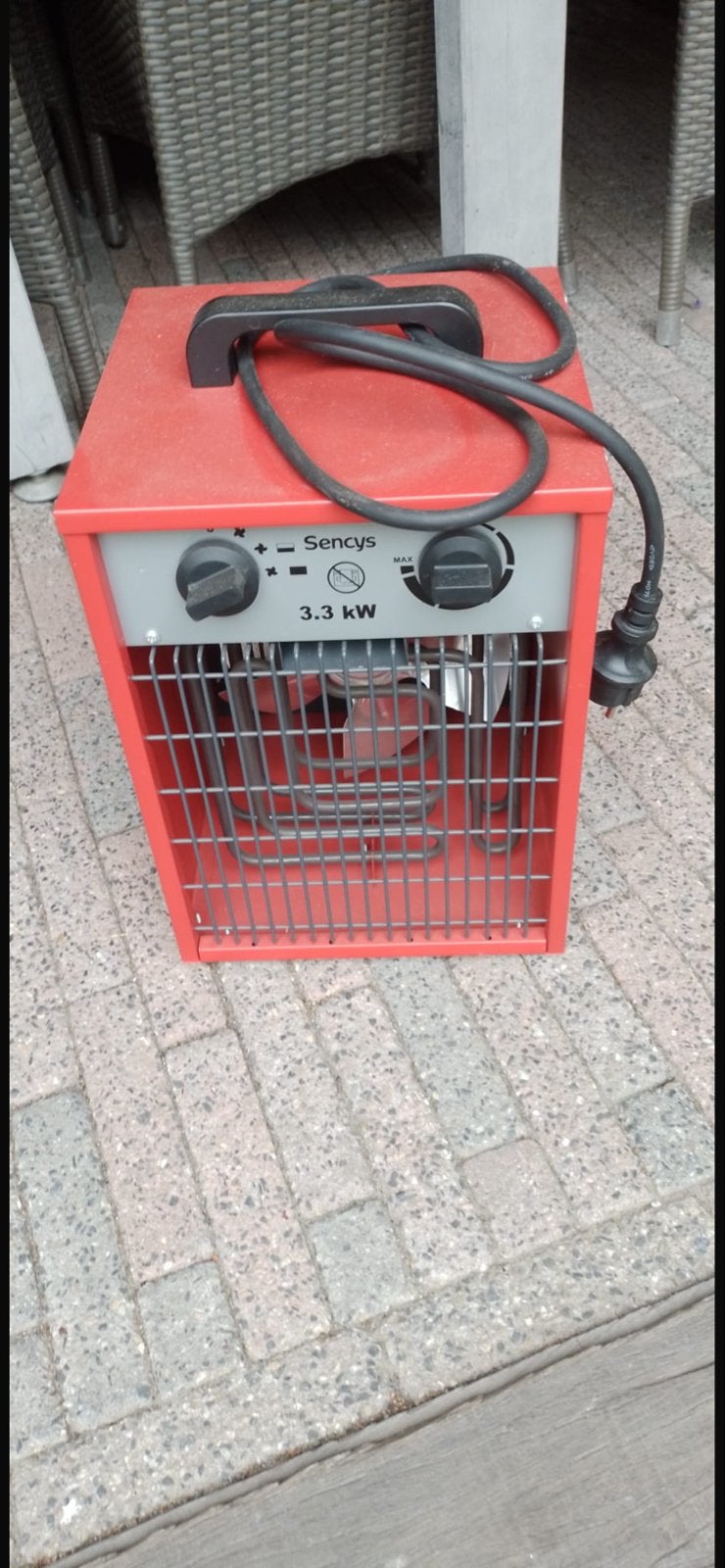 Sencys elektrische bouwkachel 3.3 kW, Ophalen, Gebruikt, 800 watt of meer, Kachel