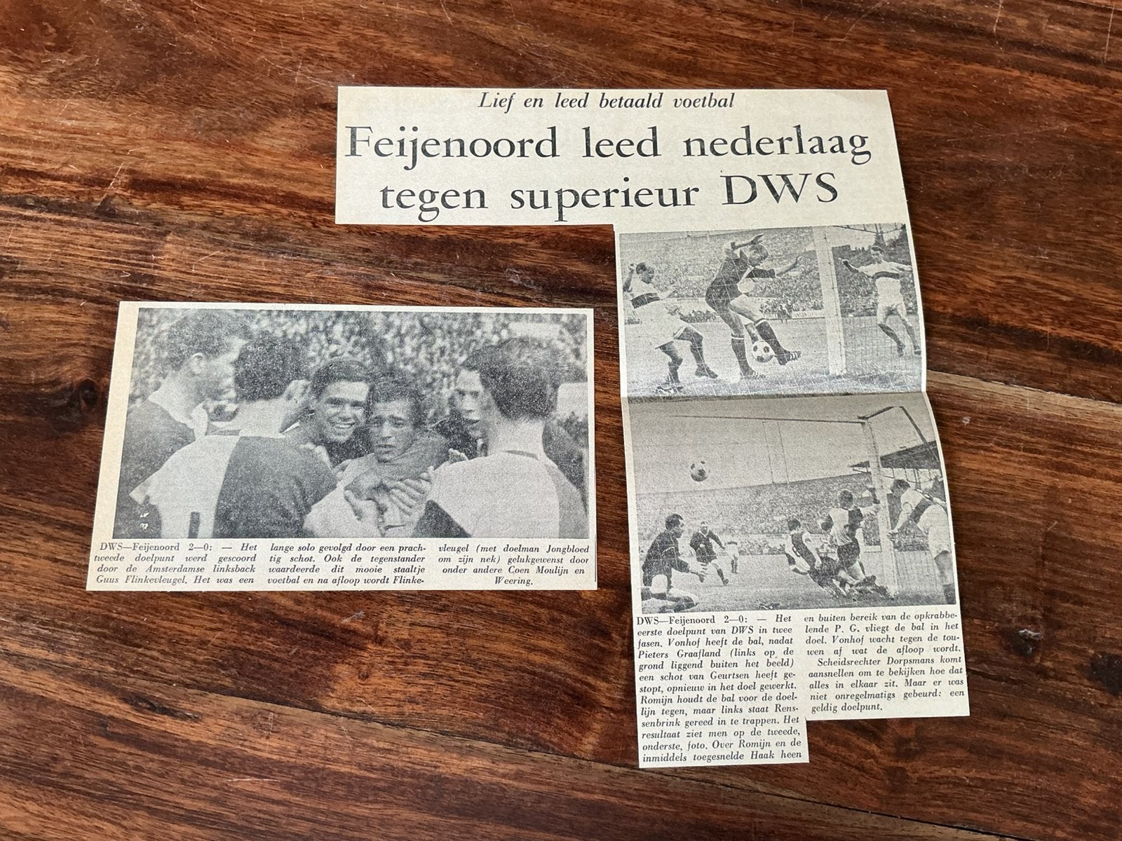 Voetbal krantenartikel DWS Feyenoord oktober 1965, Verzamelen, Ophalen of Verzenden, Knipsel(s)