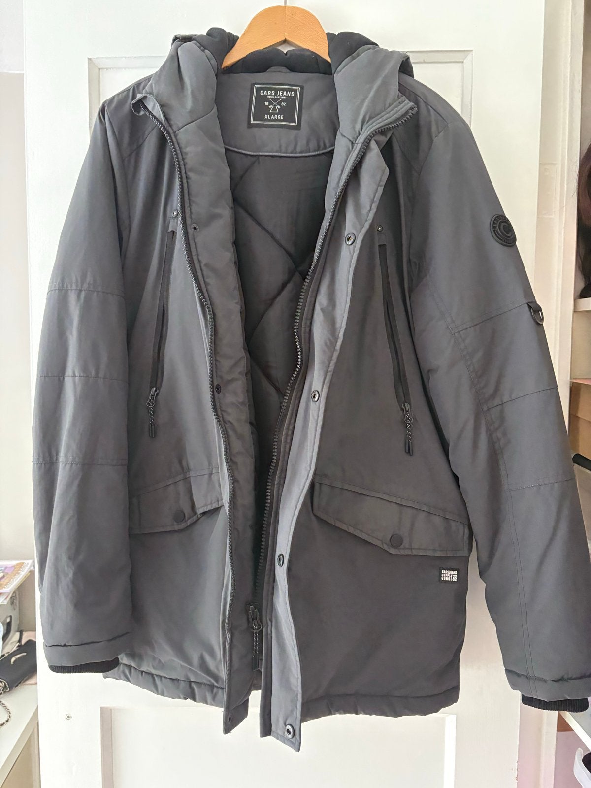 Cars Jeans Aosta winterjas heren - grijs - maat XL, Ophalen of Verzenden, Zo goed als nieuw, Maat 56/58 (XL), Grijs