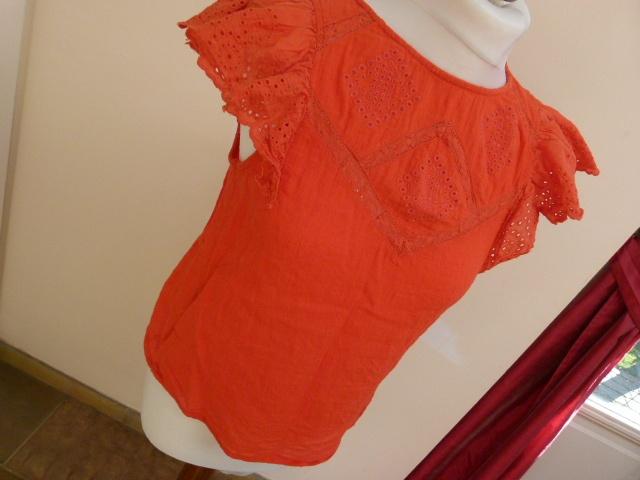 Pimkie oranje top tuniekje maat XS 34 kanten mouwtjes, Oranje, Ophalen of Verzenden, Zo goed als nieuw, Maat 34 (XS) of kleiner