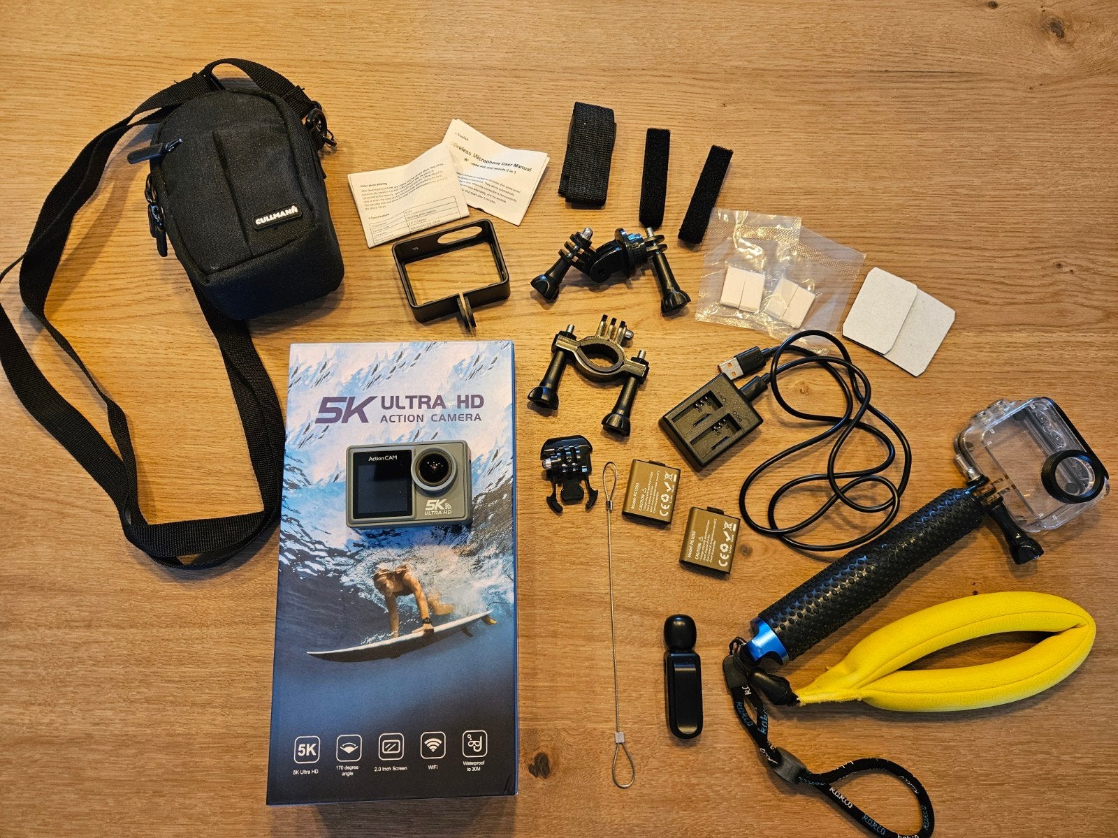 Vynox 5K Action Camera + 2 accu’s + Waterproof case/stick, Compactcamera, Video-opname, Ophalen of Verzenden, Zo goed als nieuw