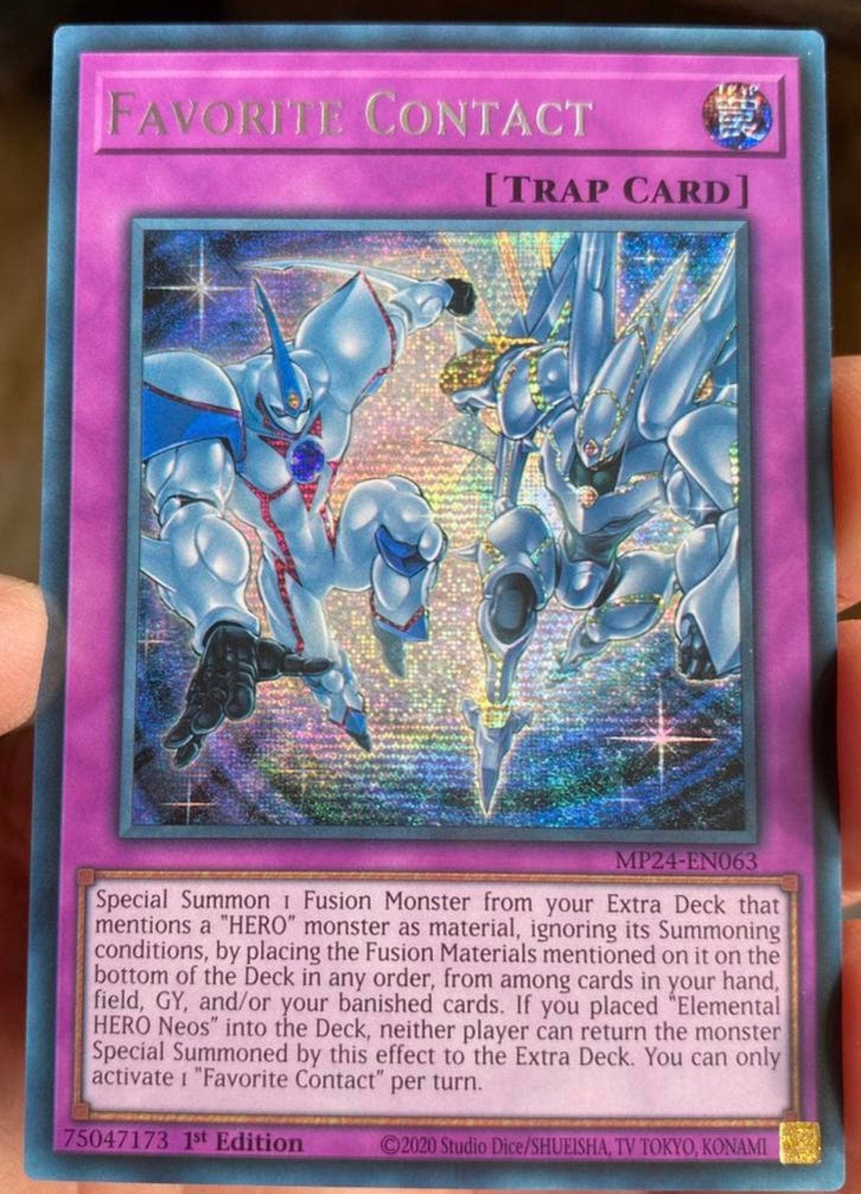 Yu-Gi-Oh! Favorite Contact MP24 1st Edition !, Hobby en Vrije tijd, Verzamelkaartspellen | Yu-gi-Oh!, Ophalen of Verzenden, Zo goed als nieuw