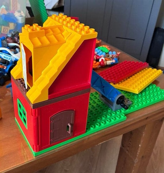 Duplo grote set  met 8 voertuigen, veel poppetjes en dieren, Ophalen, Zo goed als nieuw