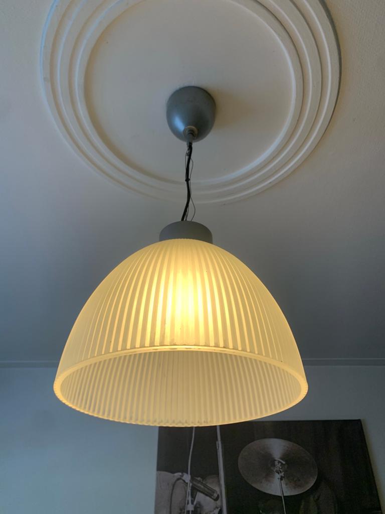 2 x Mat Glazen IKEA hanglampen, Modern/ tijdloos, Ophalen of Verzenden, Minder dan 50 cm, Glas