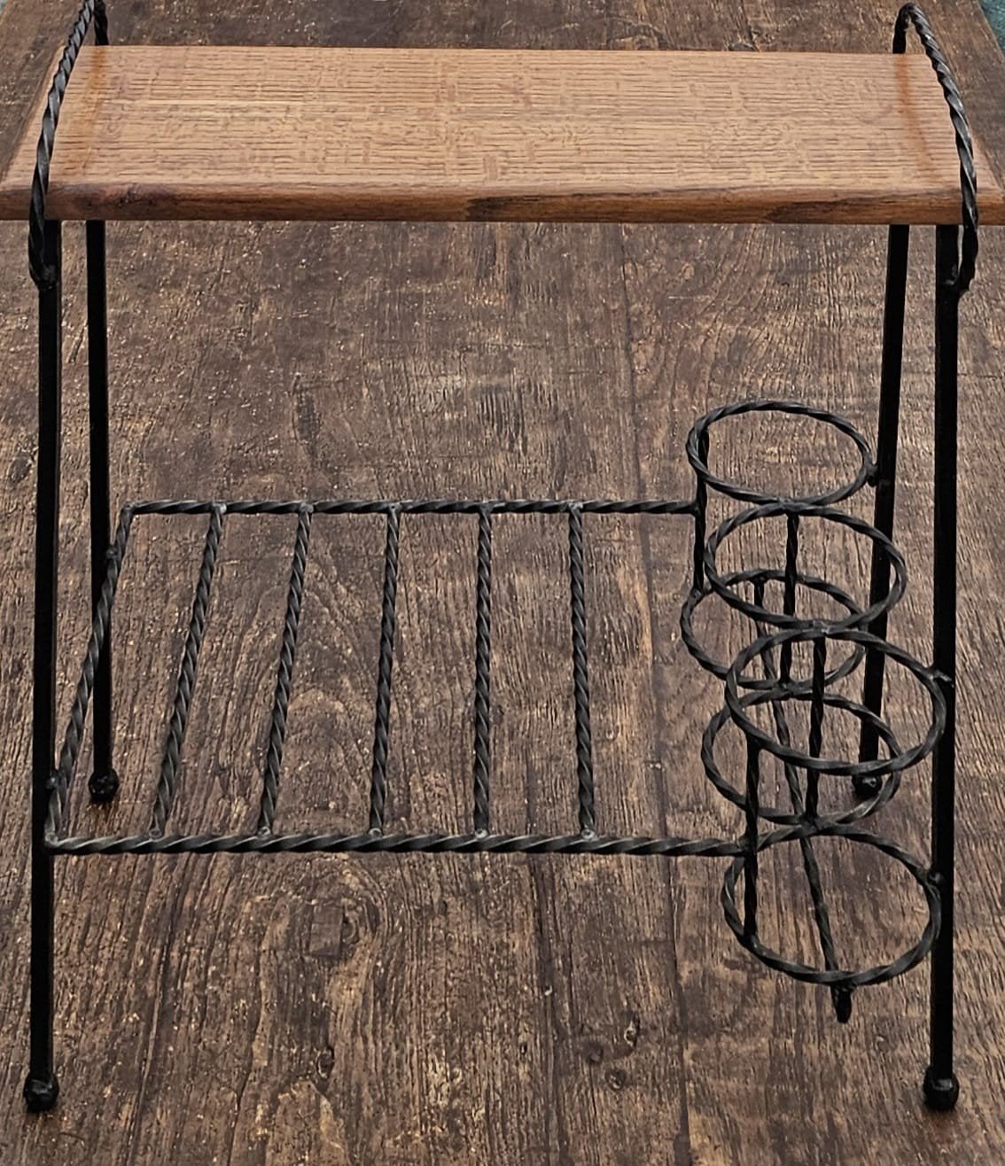 Vintage bijzettafel/drankrekje/flessenrekje, Minder dan 55 cm, Zo goed als nieuw, Rechthoekig, Ophalen