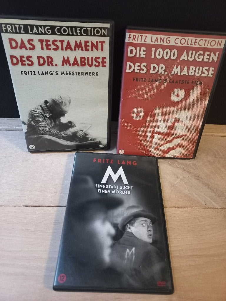Fritz Lang 3x DVD Collection: M + 2x Dr Mabuse CULT Classics, Cd's en Dvd's, Thriller, Vanaf 16 jaar, Nederlands, Duits